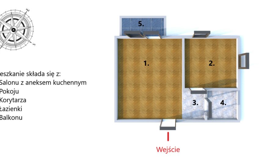 2 Pokoje| Nowoczesny Budynek